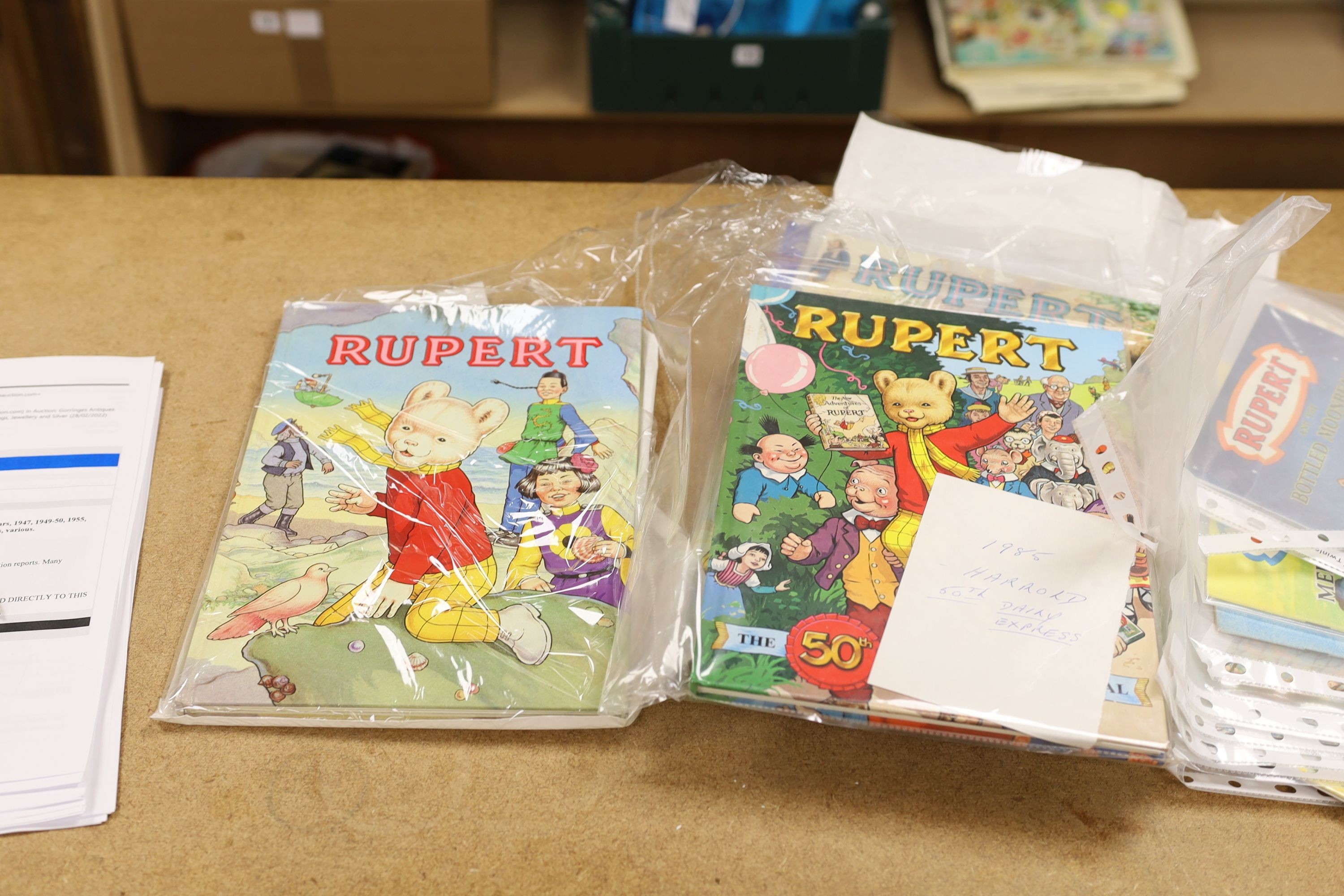 Bestall, Alfred, and others - Rupert Bear Annuals, for the years, 1947, 1949-50, 1955, 1957-59, 1969-2000 and 2010 (40), together with Rupert Bear magazines, various.